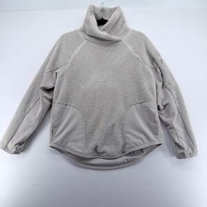 Nike Sportswear Women Sherpa Fleece Funnel‎ Neck Pullover Gray Small BV2851-059